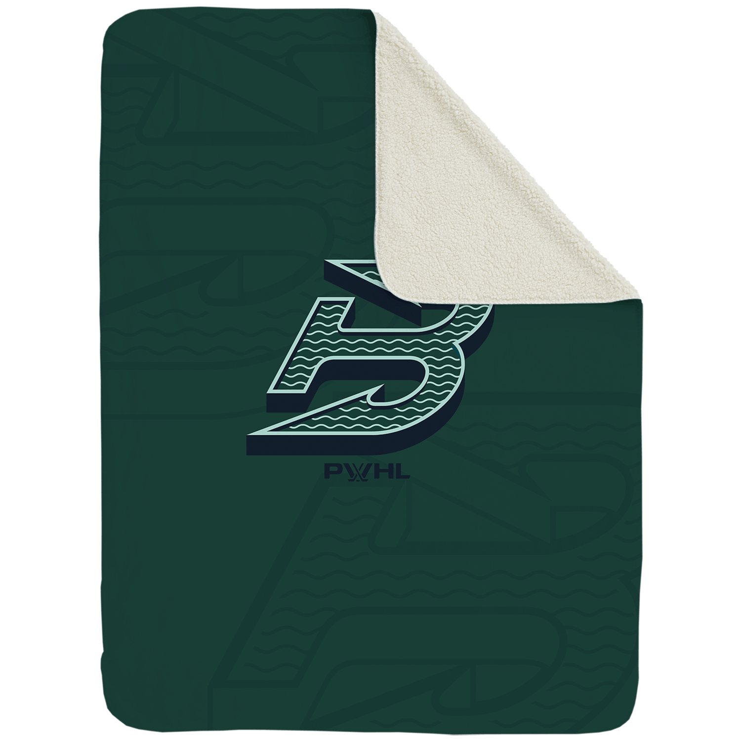 Boston Fleet Large Sherpa Fleece Logo Throw Blanket - Blankets in Cream Back
