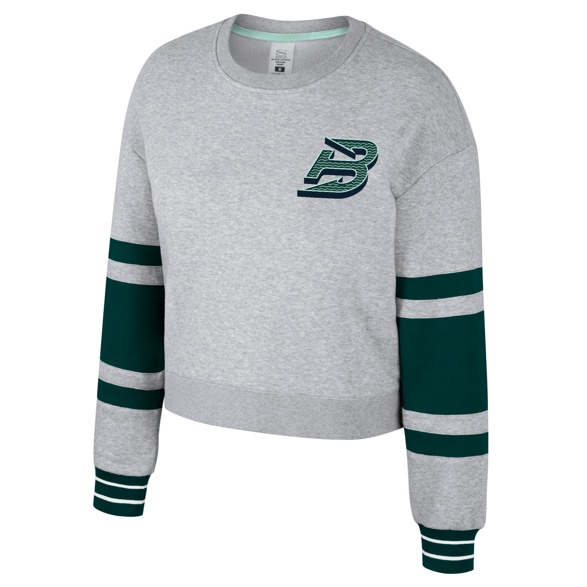 Boston Fleet Women's Stadium Essentials Scrimmage 2 Long Sleeve Crop Crew - Crewneck in Grey