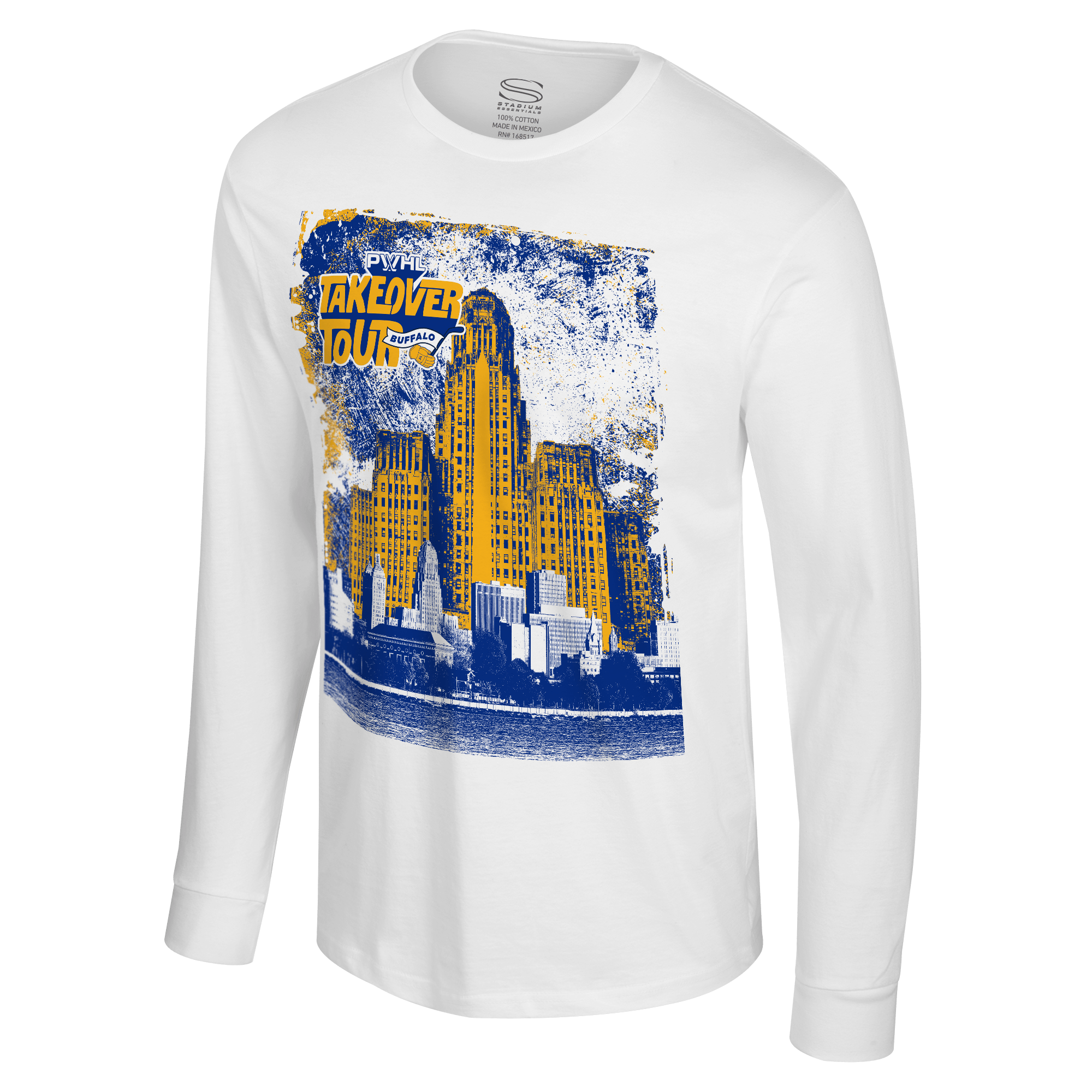 PWHL Adult Stadium Essentials Buffalo Takeover City Photo Long Sleeve T-Shirt - Long Sleeve T-Shirt in S