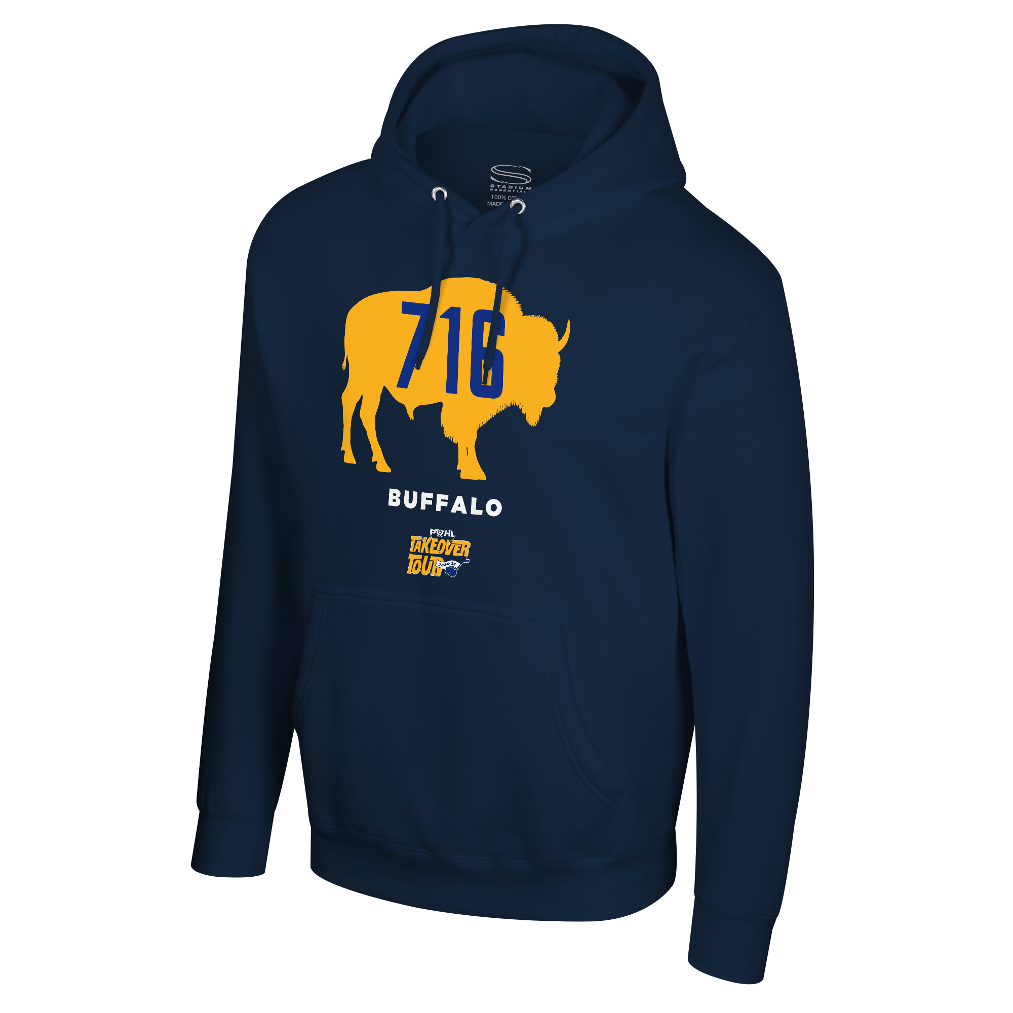 PWHL Adult Stadium Essentials Buffalo Takeover Area Code Crossbar Hoodie - Hoodie in S