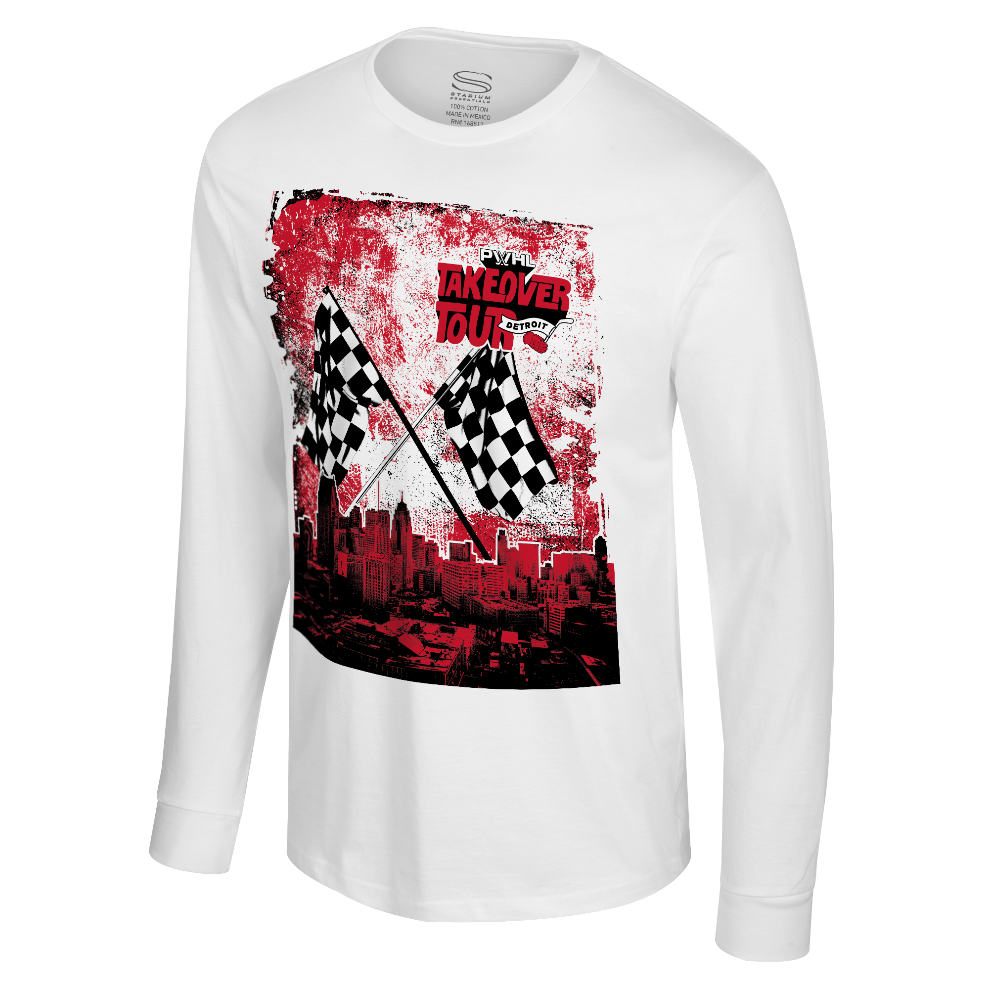 PWHL Adult Stadium Essentials Detroit Takeover City Photo Long Sleeve T-Shirt - Long Sleeve T-Shirt in S