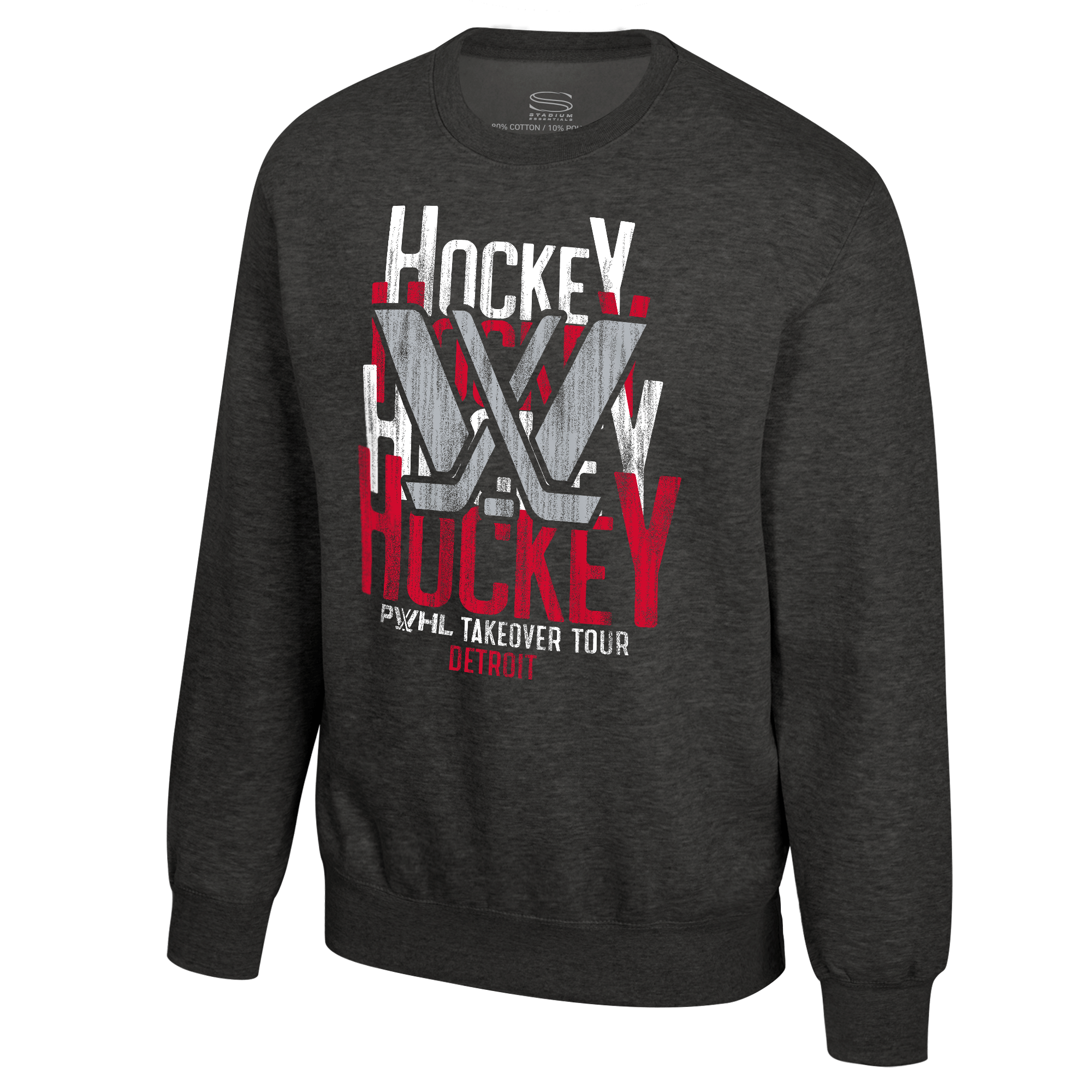 PWHL Adult Stadium Essentials Detroit Takeover Dedication Crew - Crewneck in Gray