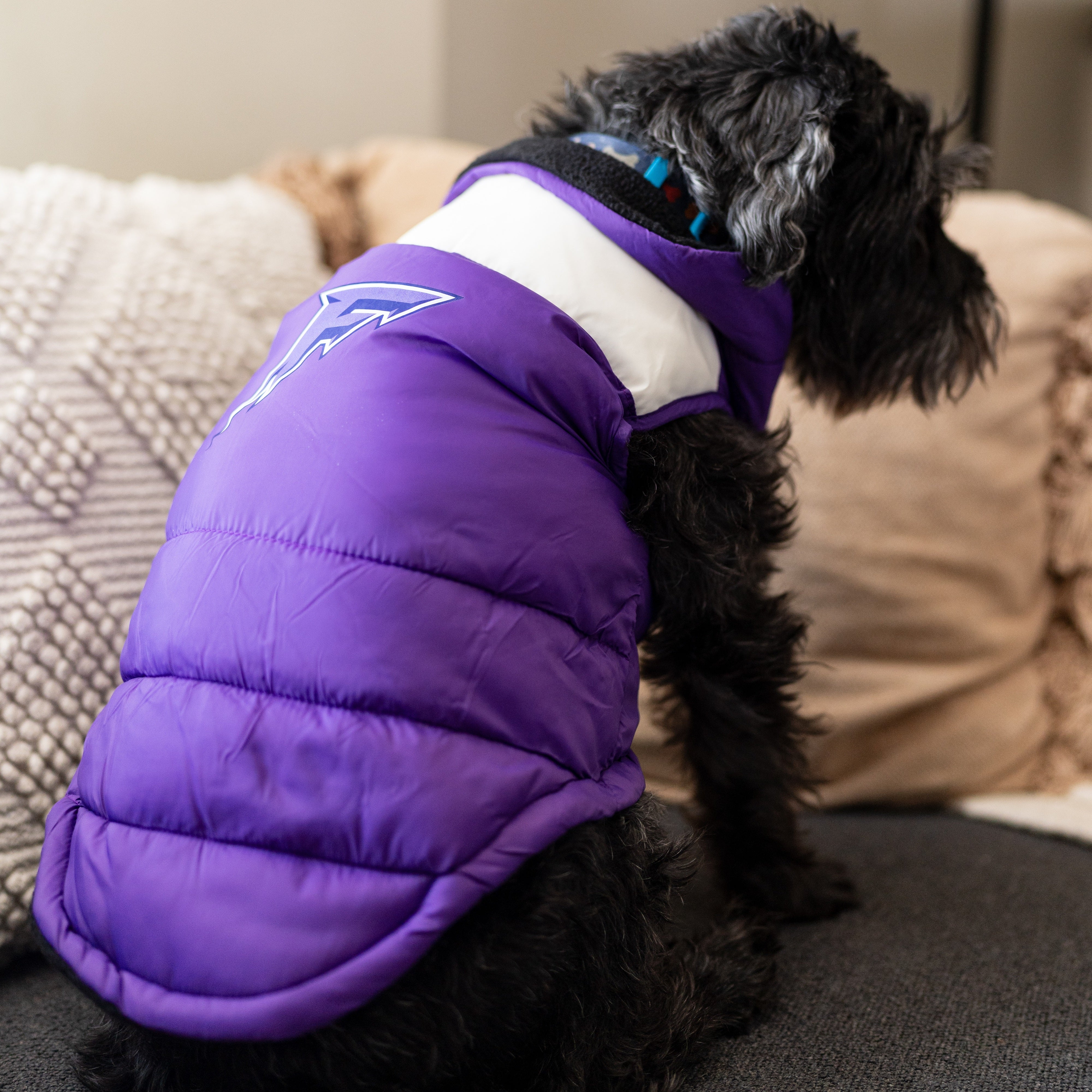 Minnesota Frost Pet Parka Puff Vest - Pet in Purple