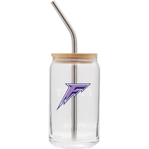Minnesota Frost Soda Can Glass with Lid and Straw