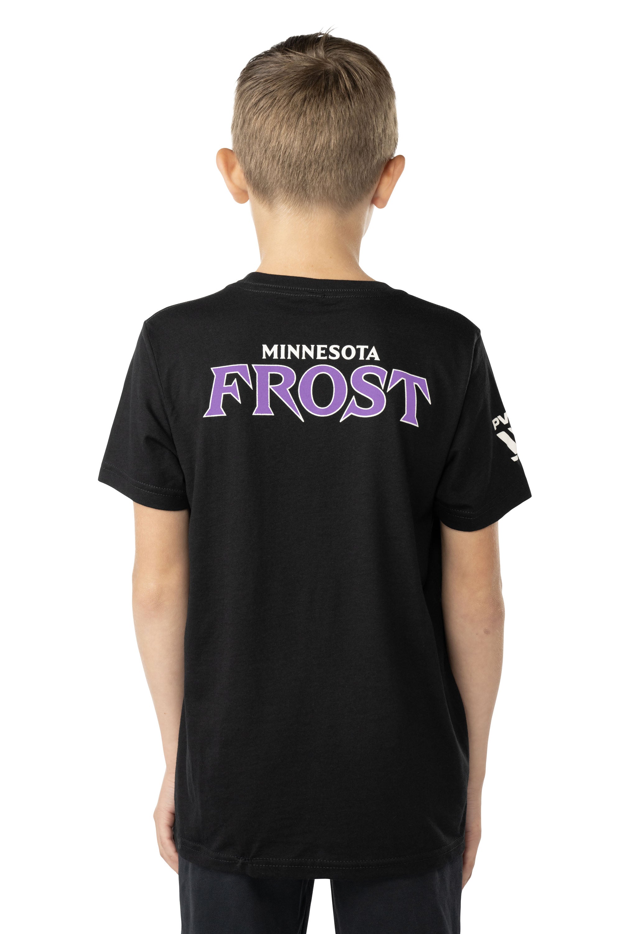 Minnesota Frost Youth Bauer Front Logo Back Name T-Shirt - T-Shirt in Black