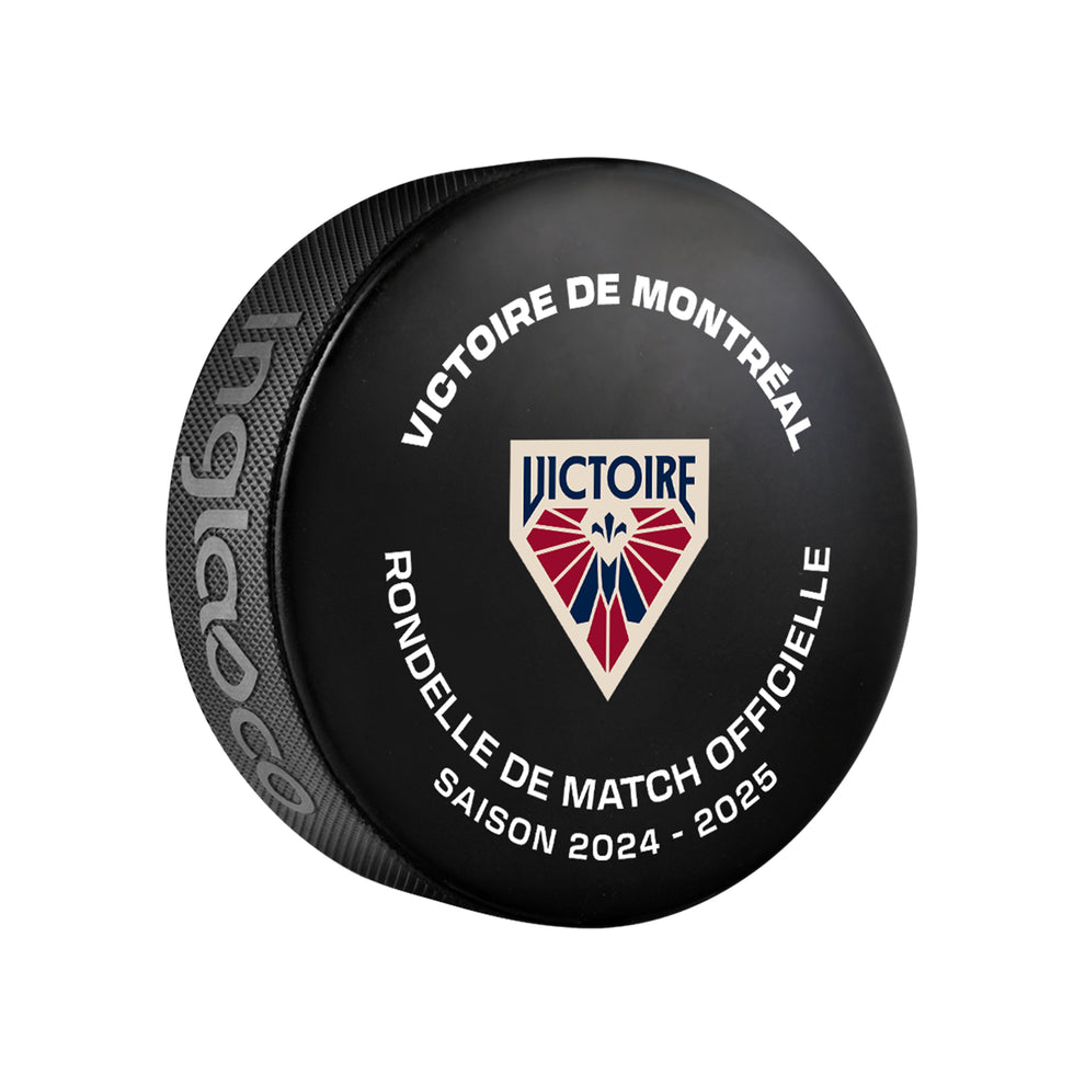 Montreal Victoire Official Game Day Puck The Official US Shop of the PWHL