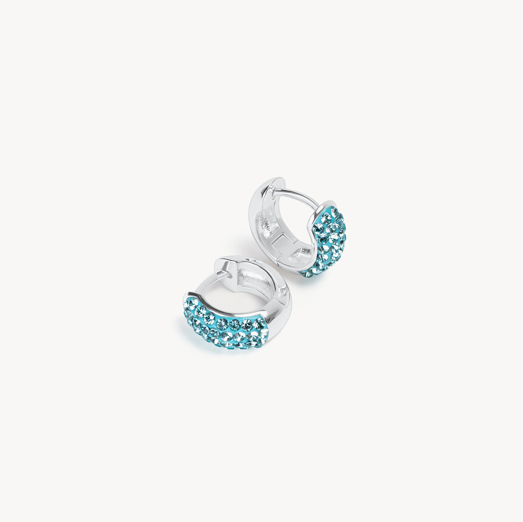 New York Sirens Hillberg & Berk Mini Sparkle Hoops - Jewelry in Teal