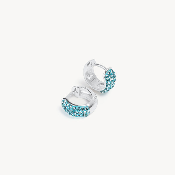 New York Sirens Hillberg & Berk Mini Sparkle Hoops - Jewelry in Teal