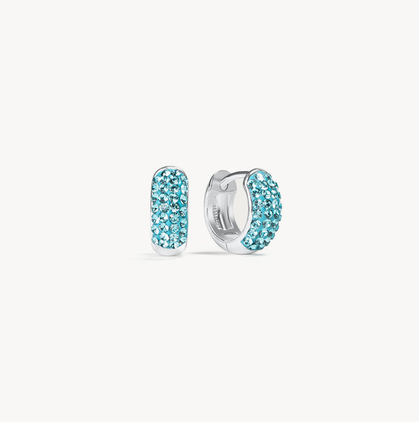 New York Sirens Hillberg & Berk Mini Sparkle Hoops - Jewelry in Teal