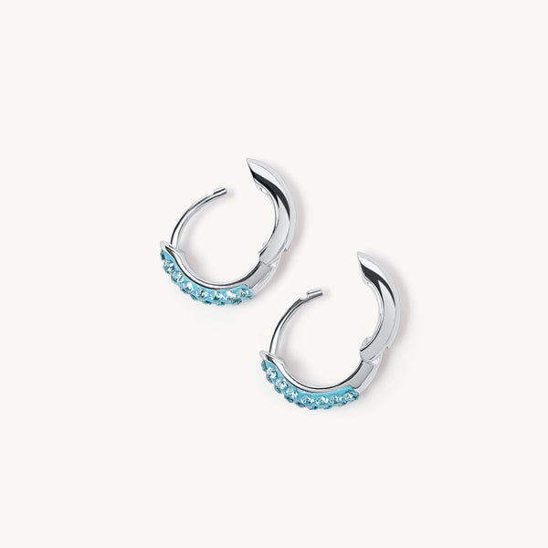 New York Sirens Hillberg & Berk Mini Sparkle Hoops - Jewelry in Teal