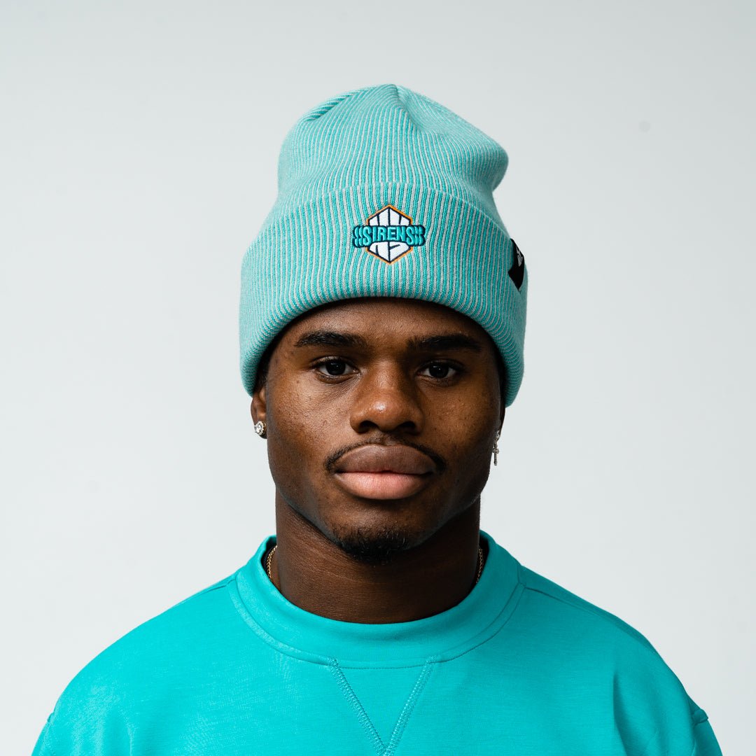 New York Sirens Adult Royalty Double Knit Beanie - Hat in Teal