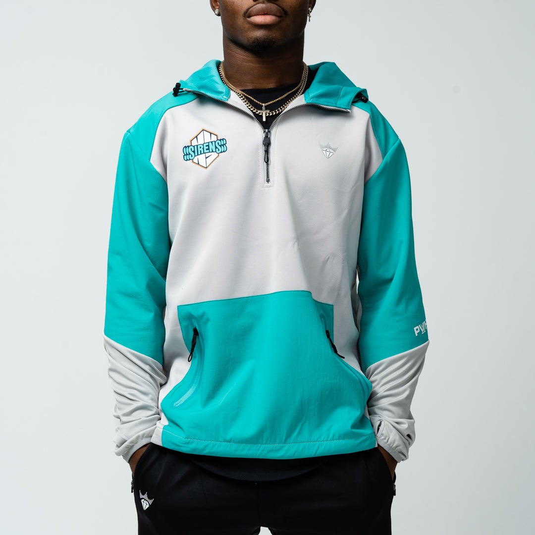 New York Sirens Adult Royalty Quarter Zip Podium Hybrid Jacket - Jacket in Teal