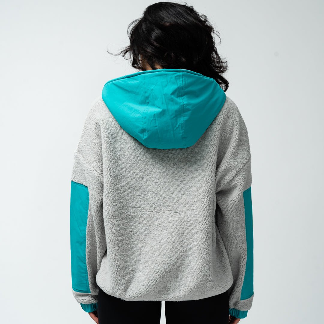 New York Sirens Adult Royalty Sherpa Half Zip Jacket - Jacket in Teal