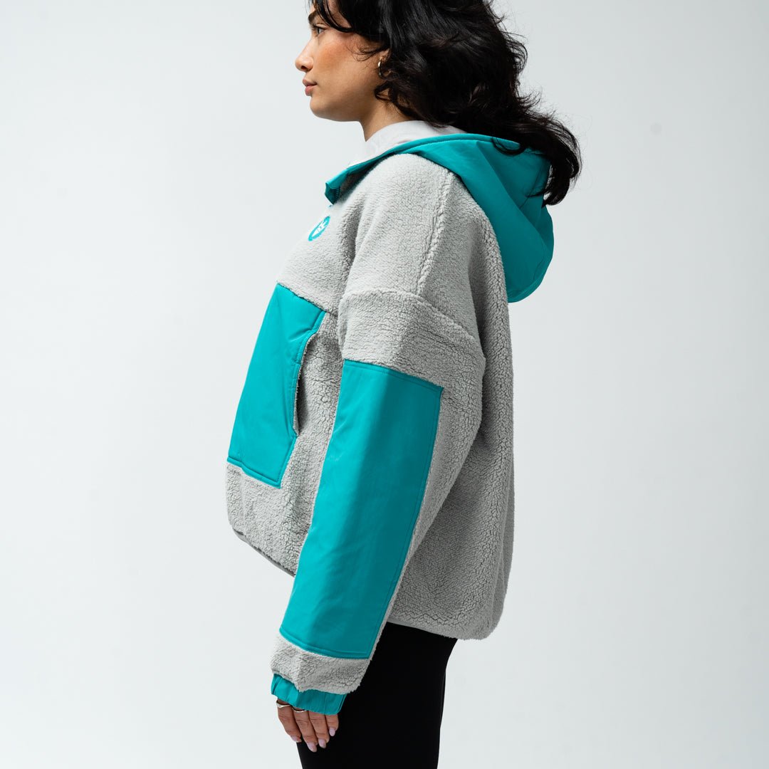 New York Sirens Adult Royalty Sherpa Half Zip Jacket - Jacket in Teal