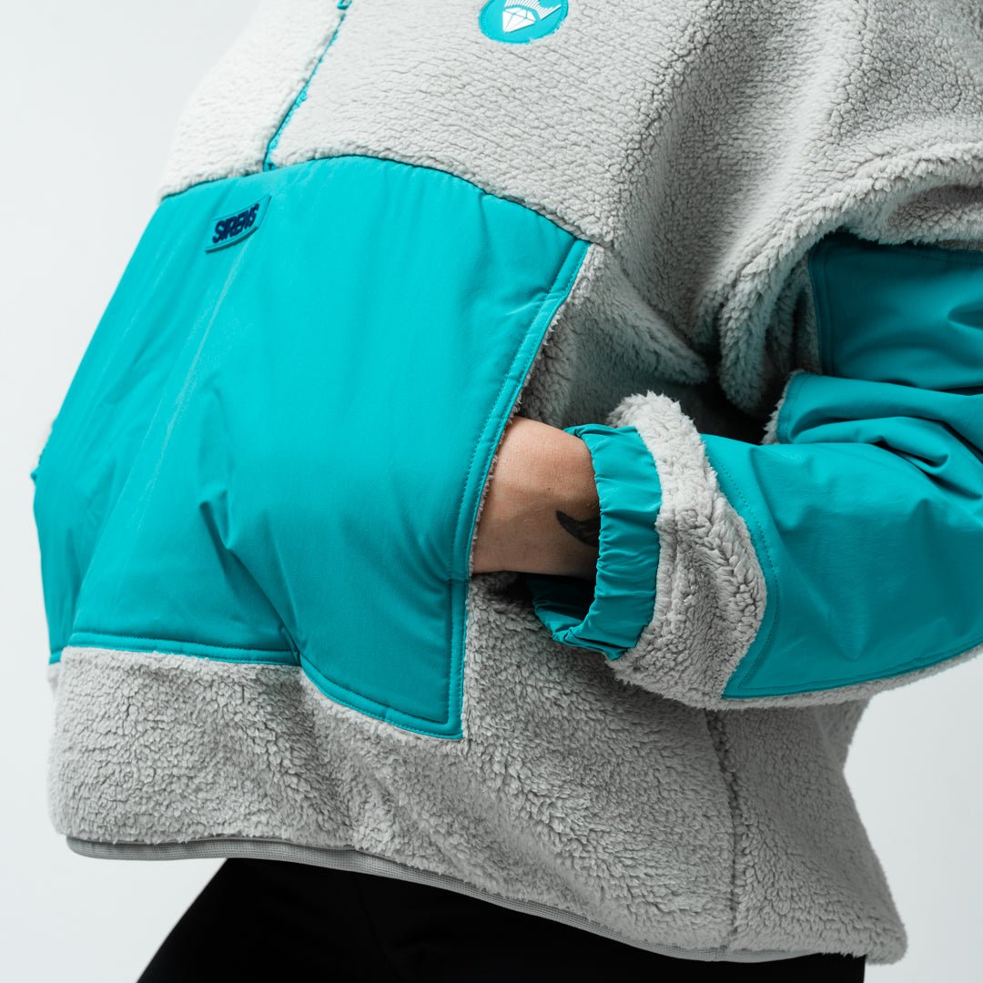 New York Sirens Adult Royalty Sherpa Half Zip Jacket - Jacket in Teal