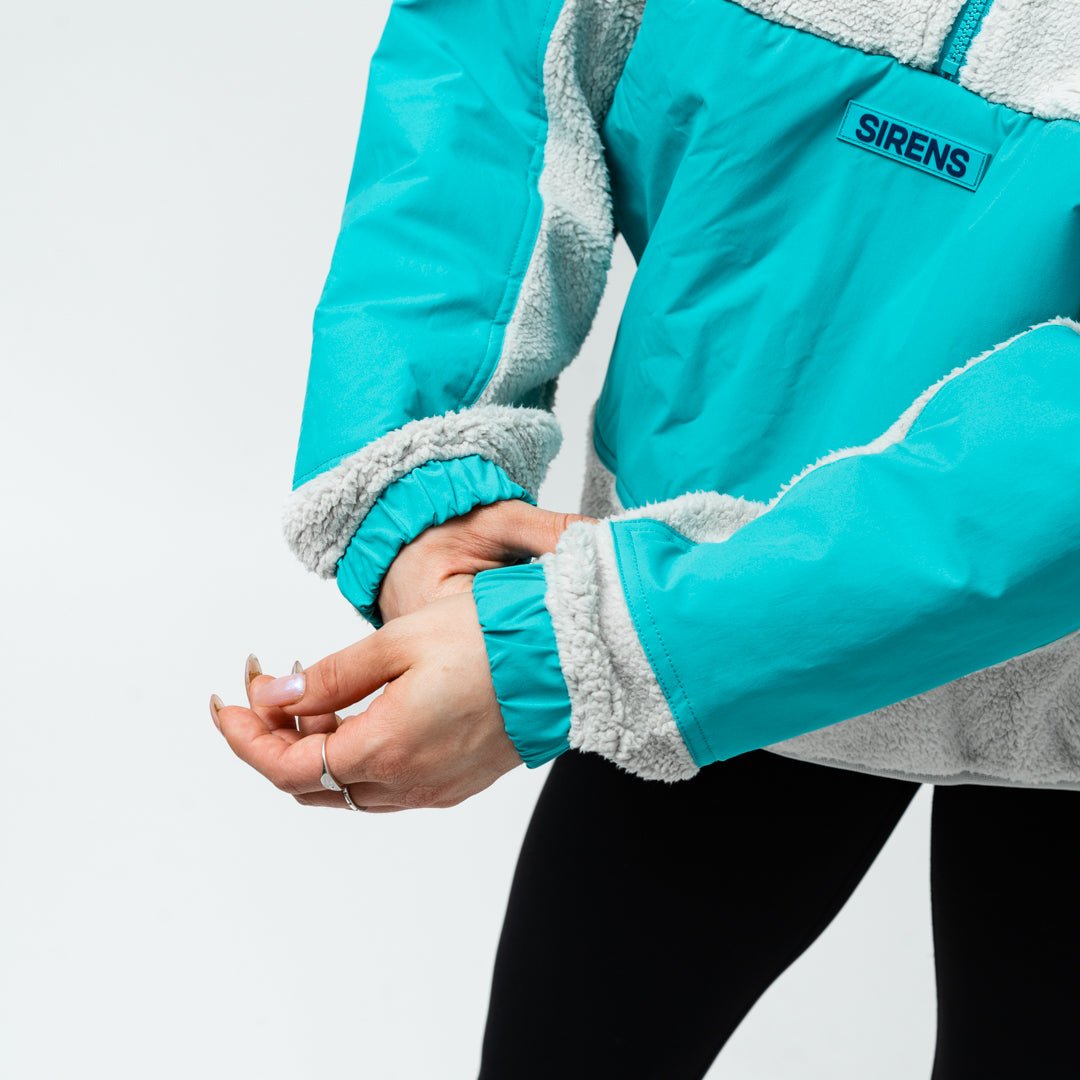 New York Sirens Adult Royalty Sherpa Half Zip Jacket - Jacket in Teal