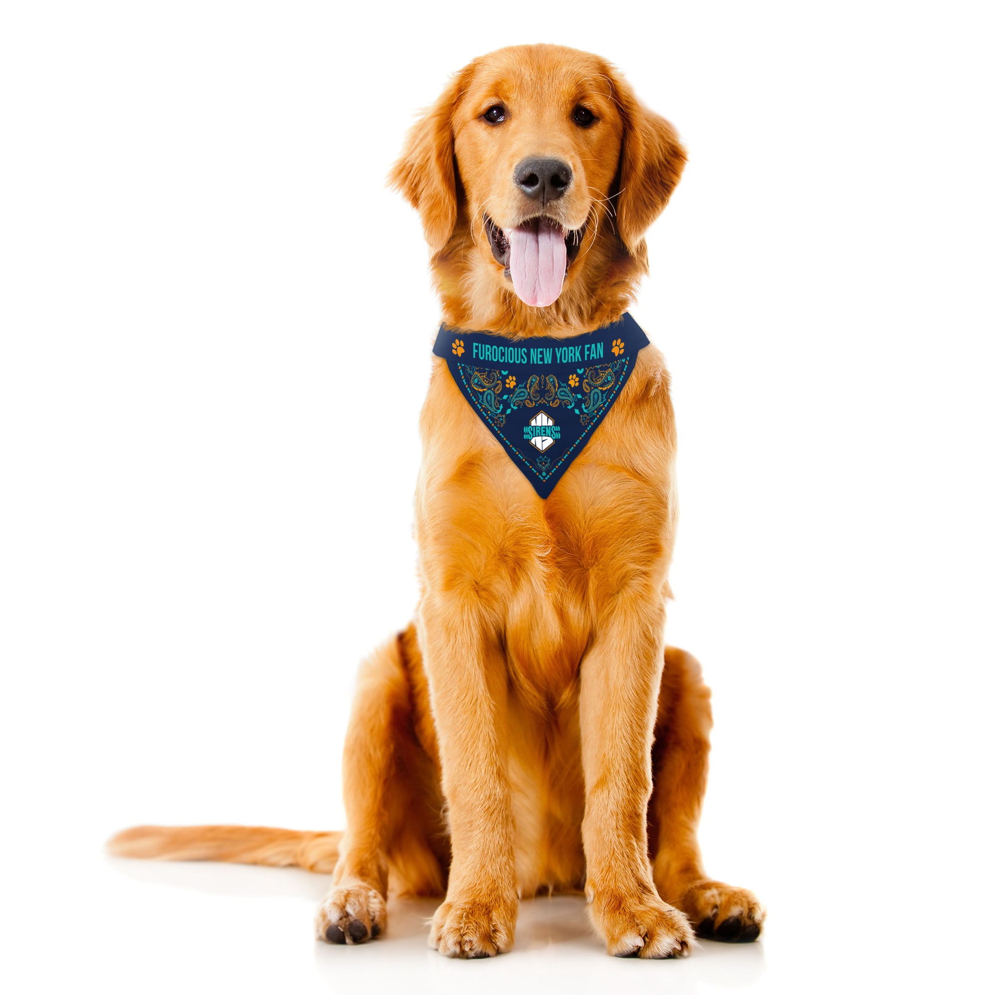 New York Sirens Reversible Pet Bandana - Pet in Navy