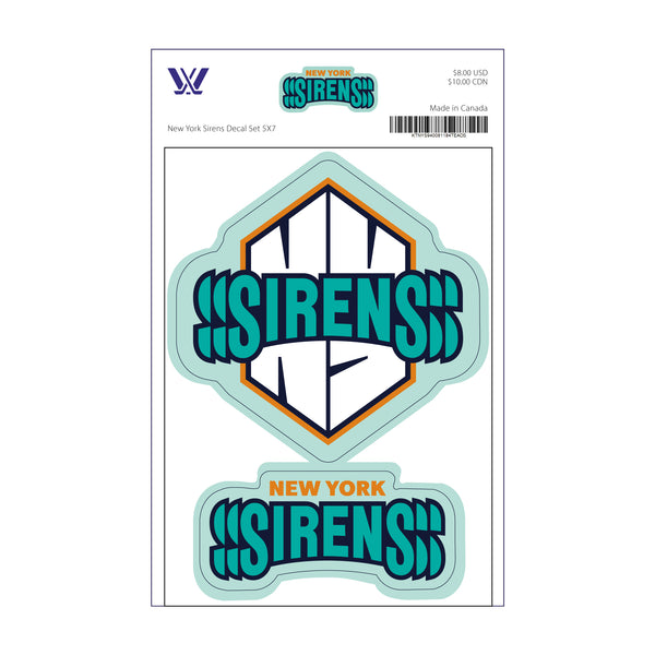 New York Sirens Decal Set 5" x 7"