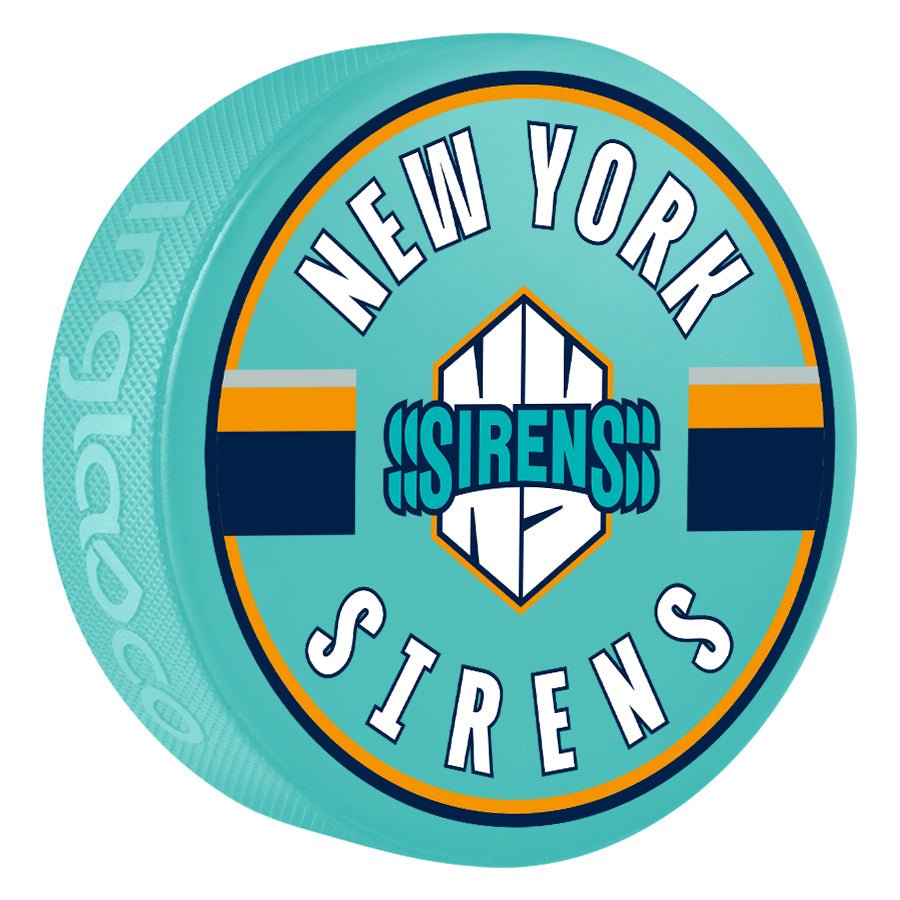 New York Sirens Jersey Stripe Colored Puck - Pucks in Teal