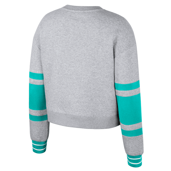 New York Sirens Women's Stadium Essentials Scrimmage 2 Long Sleeve Crop Crew - Crewneck in Grey