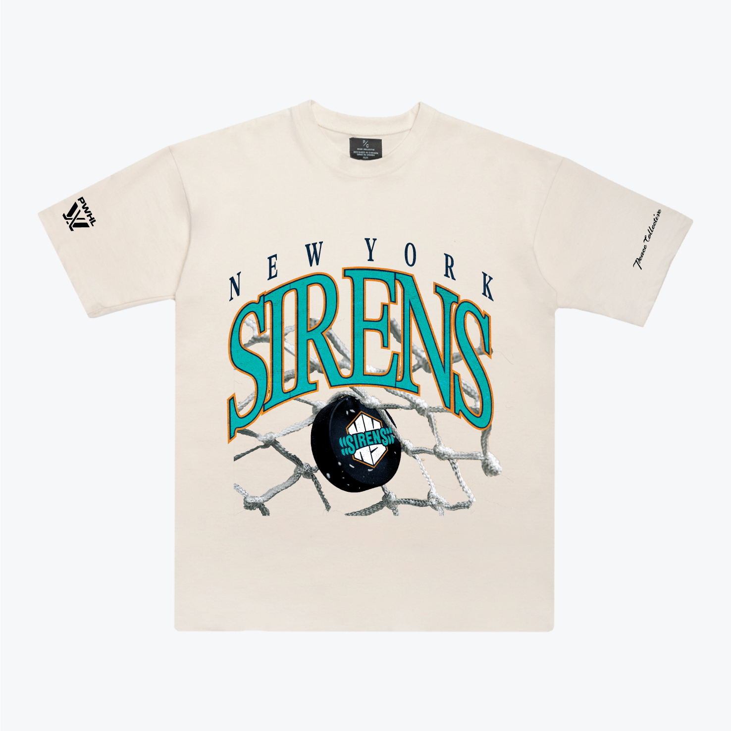 New York Sirens Unisex Peace Collective Vintage Heavy Weight T-Shirt - T-Shirt in Cream