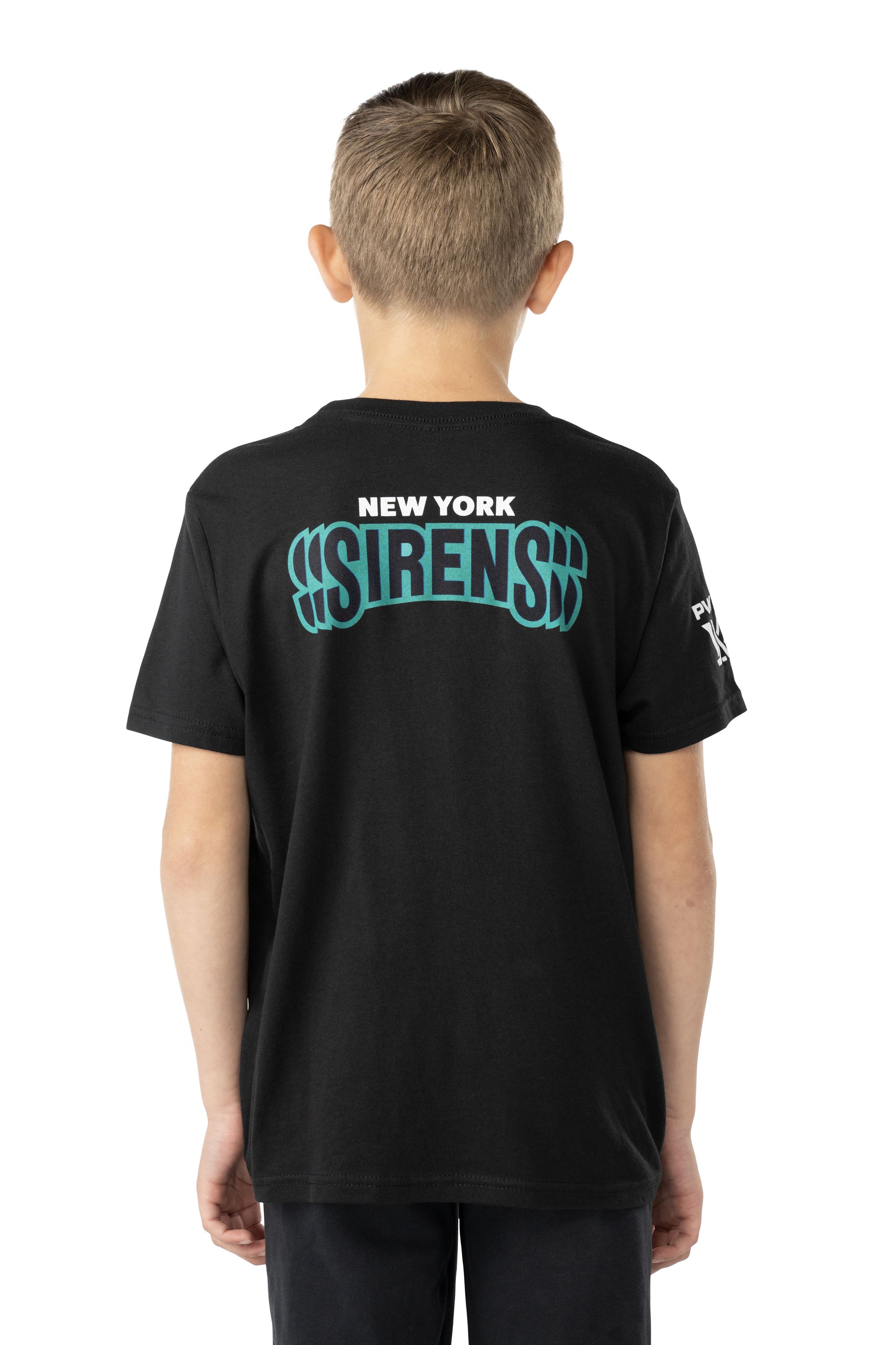 New York Sirens Youth Bauer Front Logo Back Name T-Shirt - T-Shirt in Black