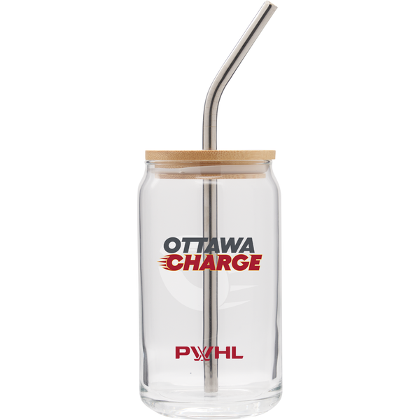 Ottawa Charge Soda Can Glass with Lid and Straw