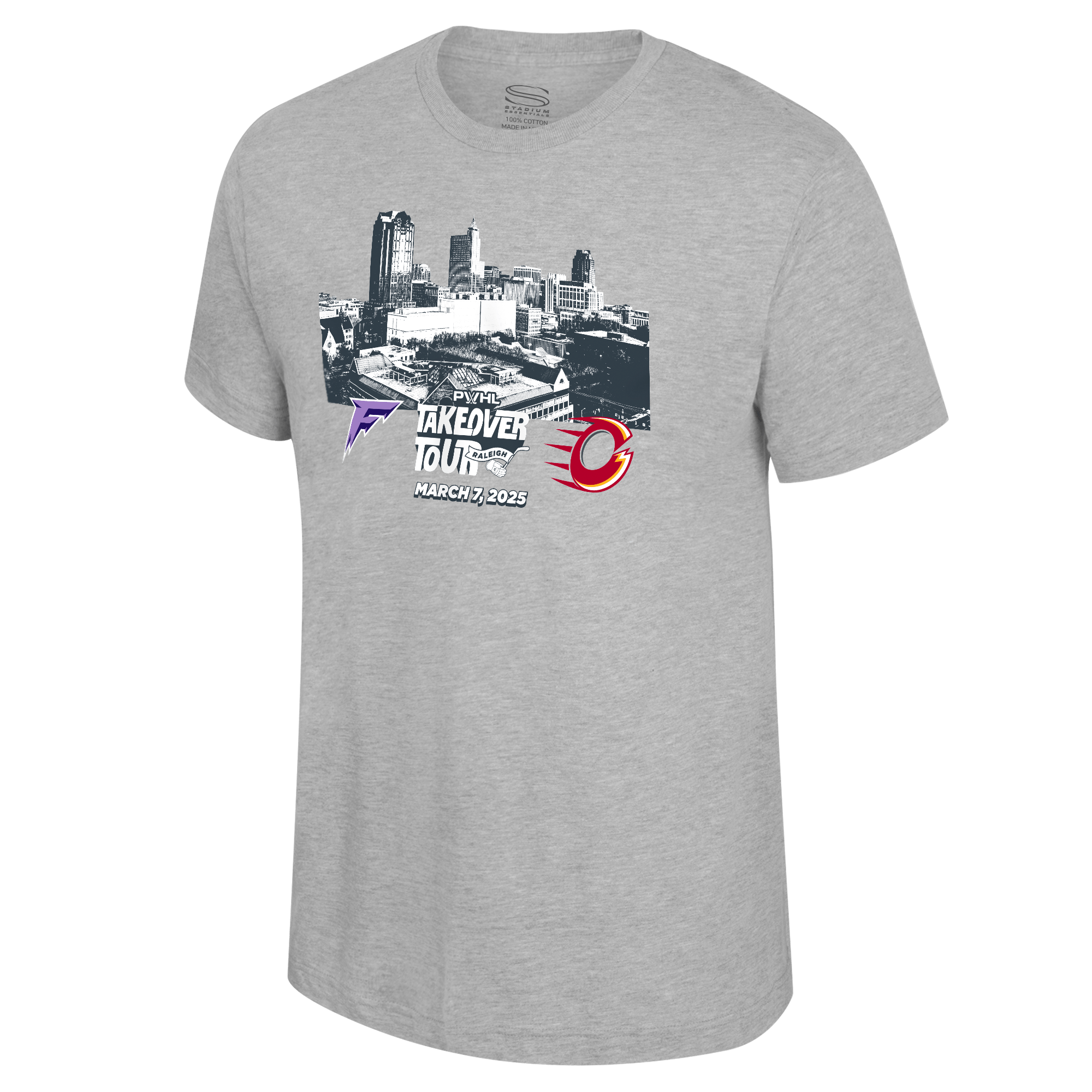 PWHL Adult Stadium Essentials Raleigh Takeover Skyline Match Up T-Shirt - T-Shirt in S