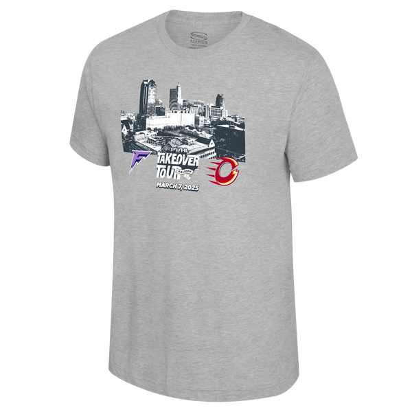 PWHL Adult Stadium Essentials Raleigh Takeover Skyline Match Up T-Shirt