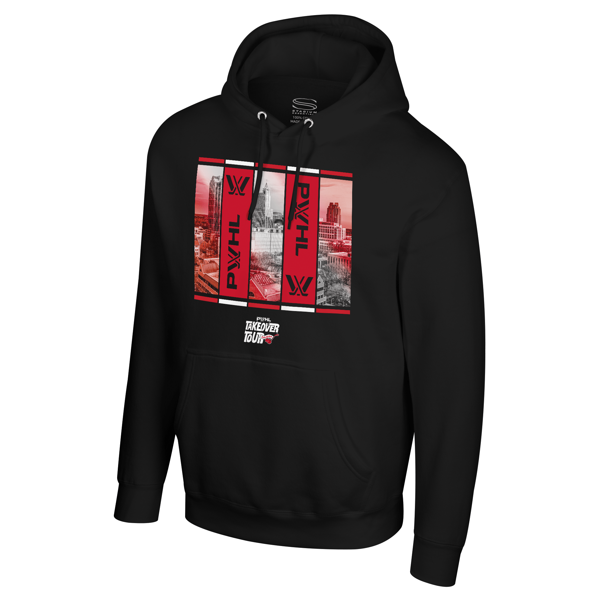PWHL Adult Stadium Essentials Raleigh Takeover Skyline Fleece Hoodie - Hoodie in Black