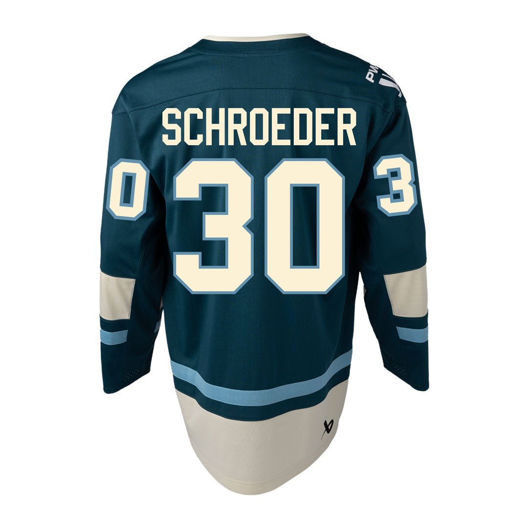 Corinne Schroeder 30 PWHL Seattle jersey back - teal colour