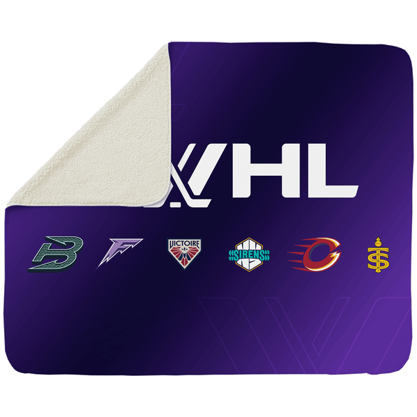 PWHL Sherpa Fleece Inaugural Six Logo Throw Blanket
