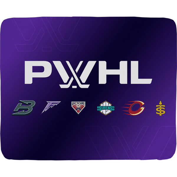 PWHL Sherpa Fleece Inaugural Six Logo Throw Blanket