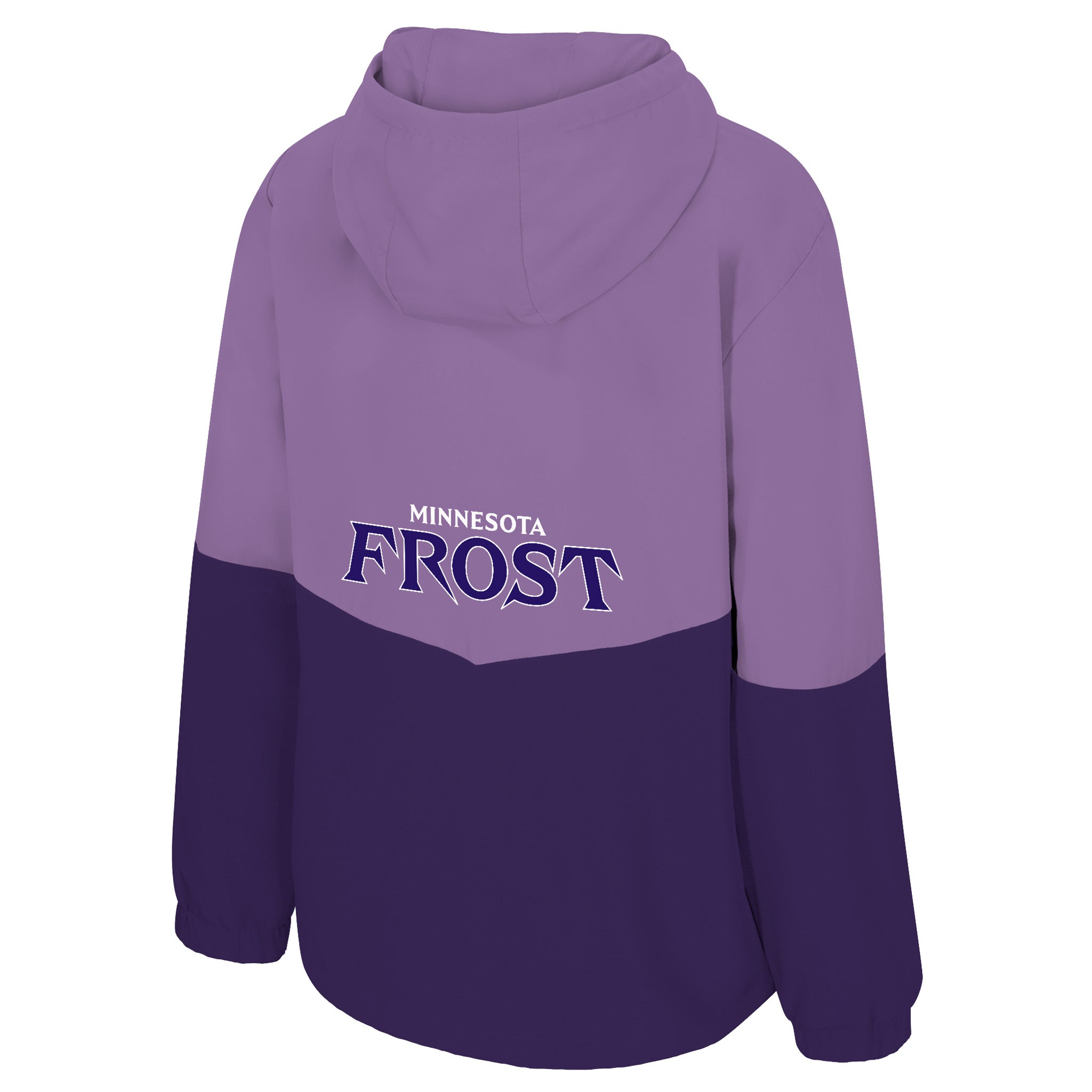 Purple and navy hoodie with 'Minnesota Frost' text on a white background
