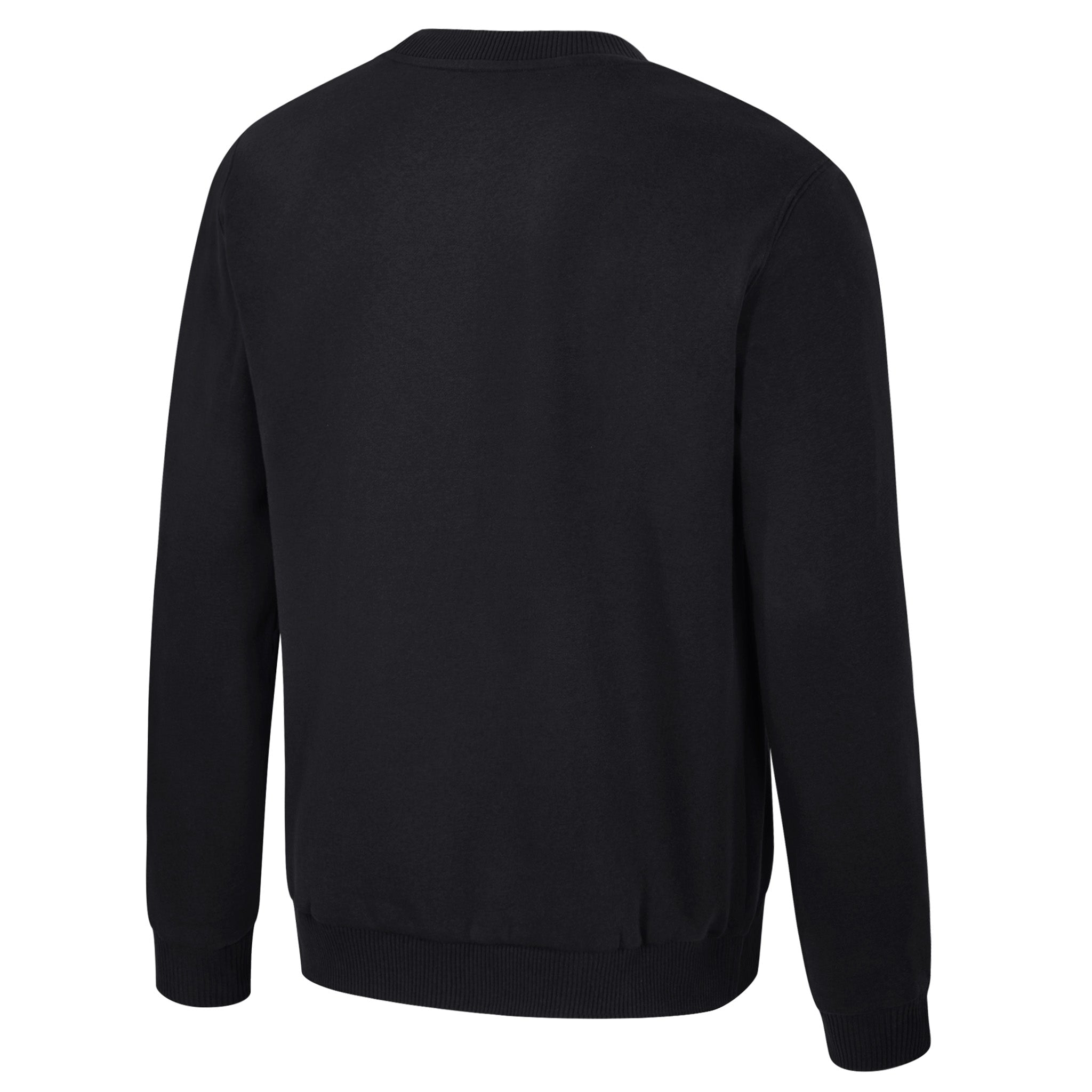 Black sweater with a collar on a plain background