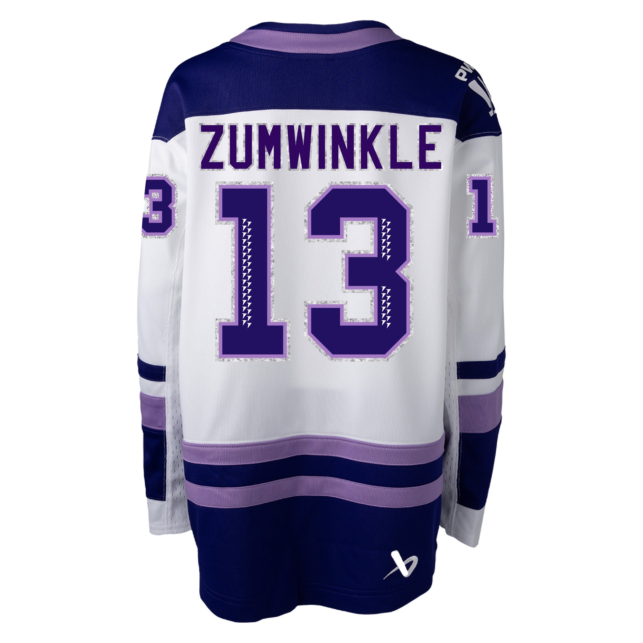 Adult Minnesota Frost Grace Zumwinkle 2025 Champions Bauer Replica Away Jersey in white back