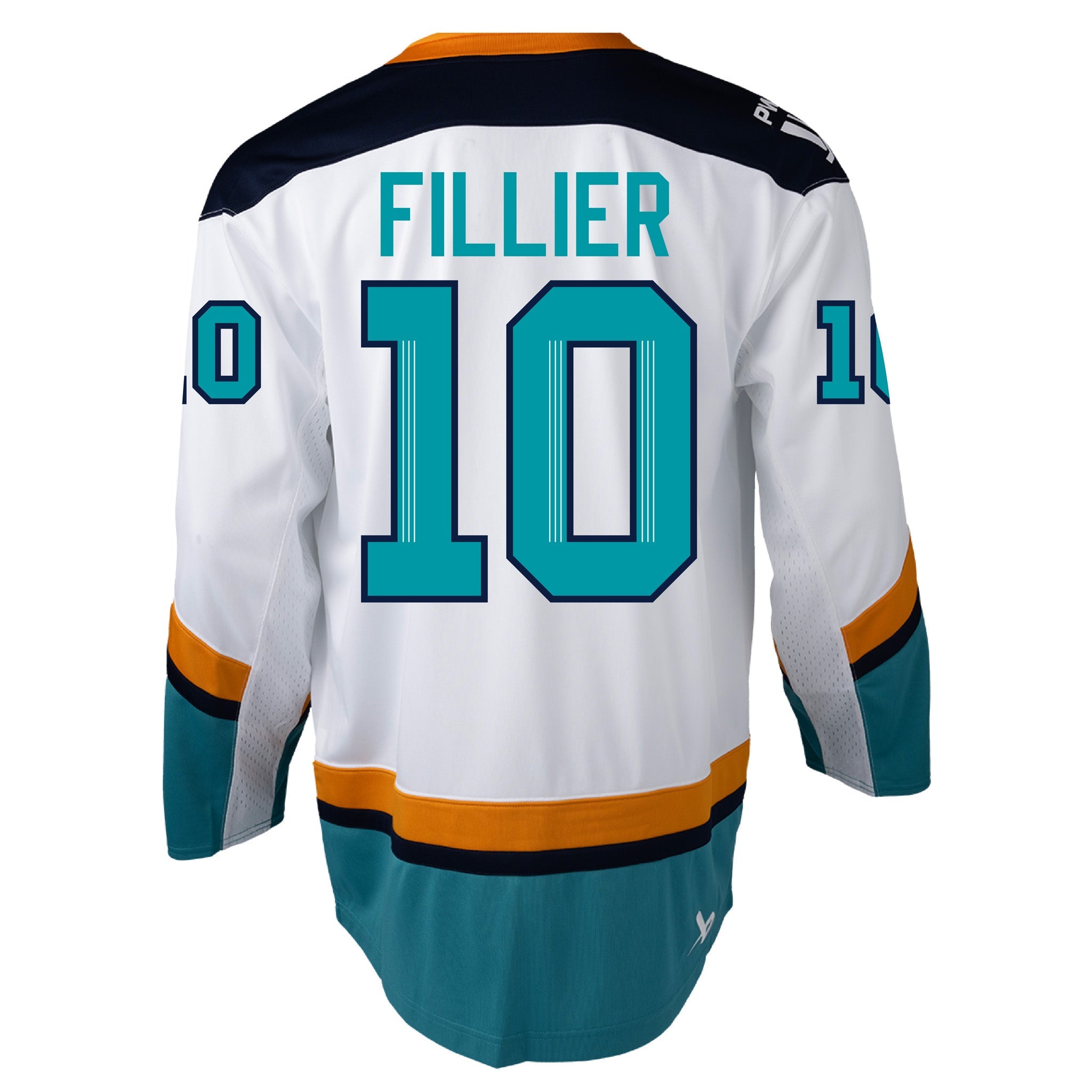 Adult New York Sirens Sarah Fillier Bauer Replica Away Jersey in white back