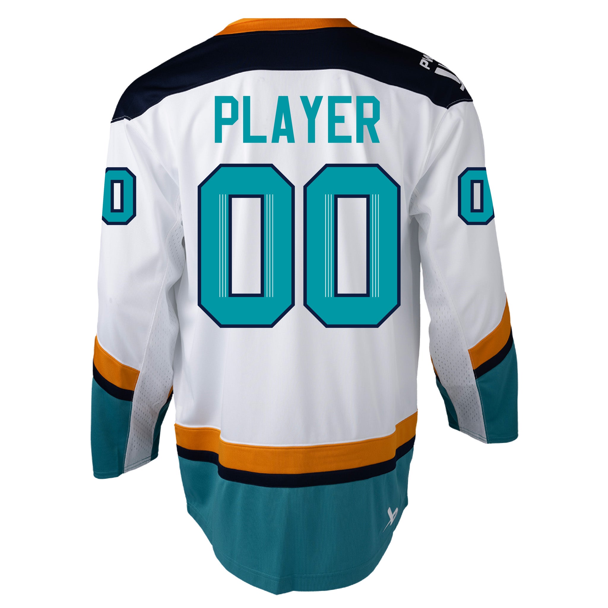 Adult New York Sirens Player Roster Bauer Replica Away Jersey in white back