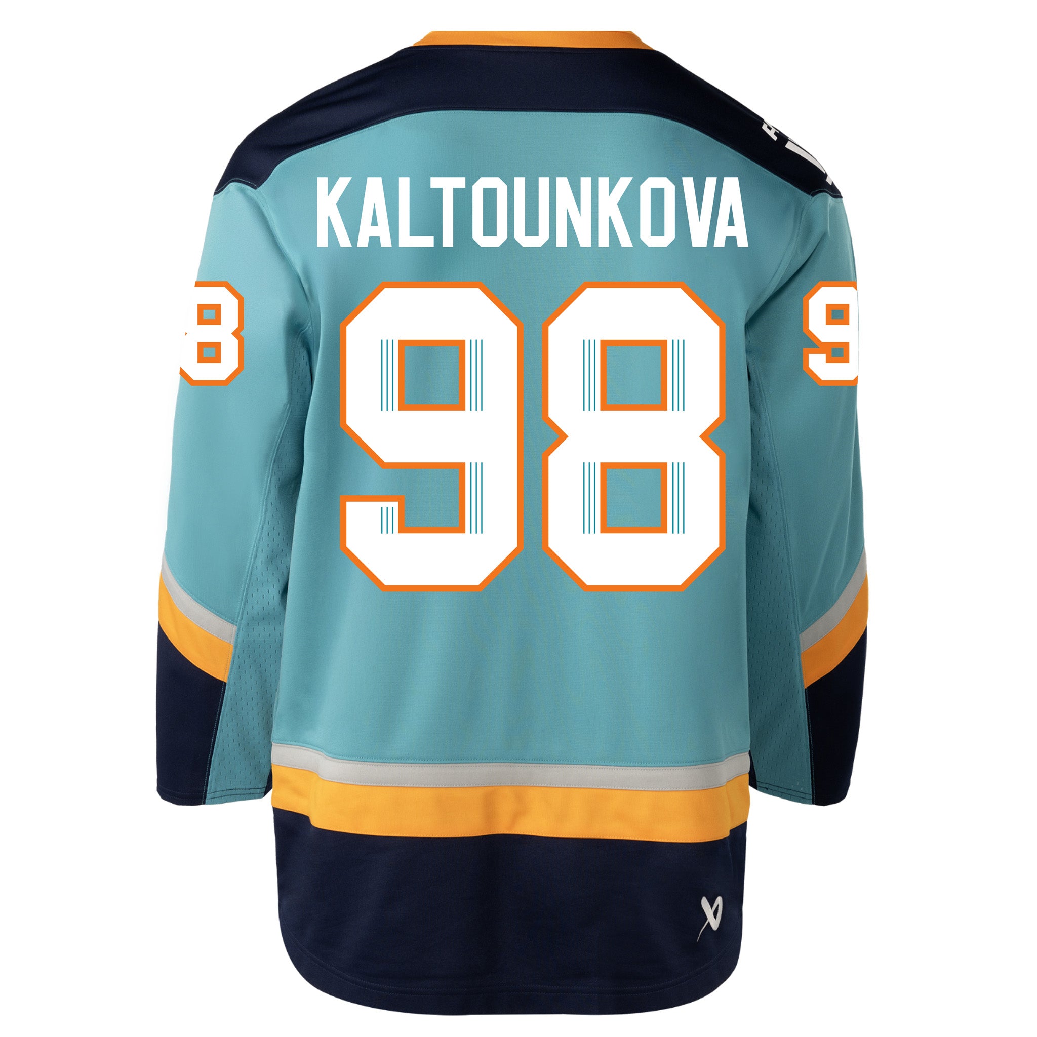 Hockey jersey with 'KALTOUNKOVA' and number '98' on a white background