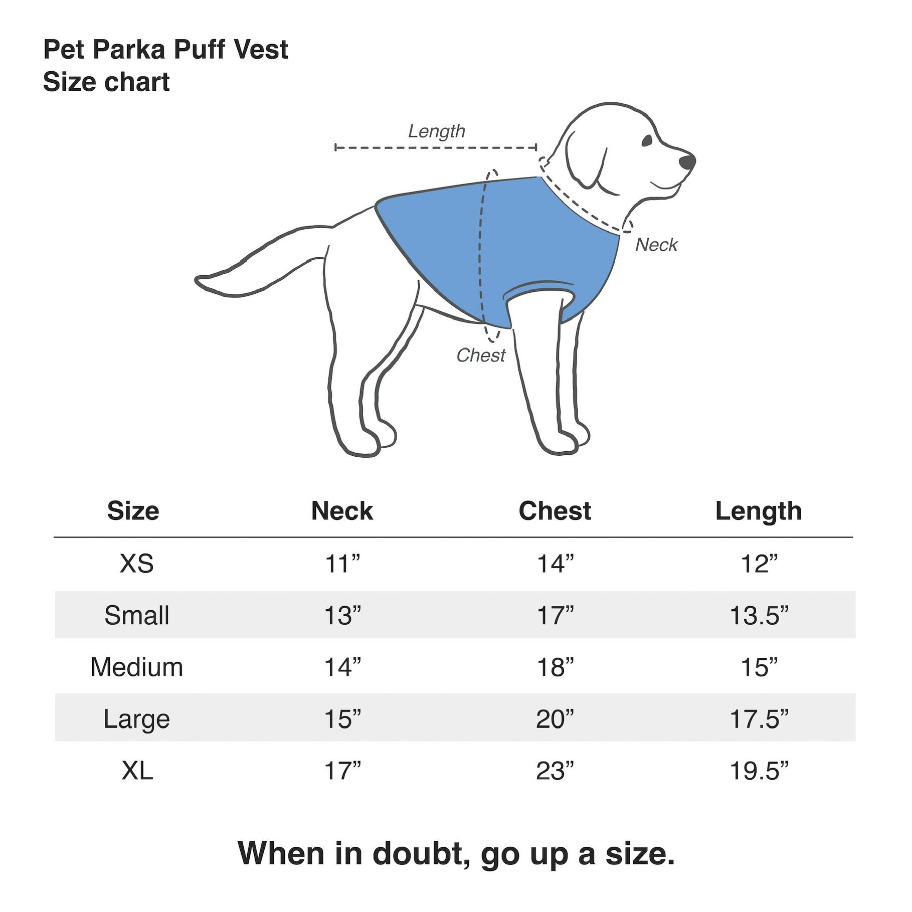 New York Sirens Pet Parka Puff Vest - Pet in Navy