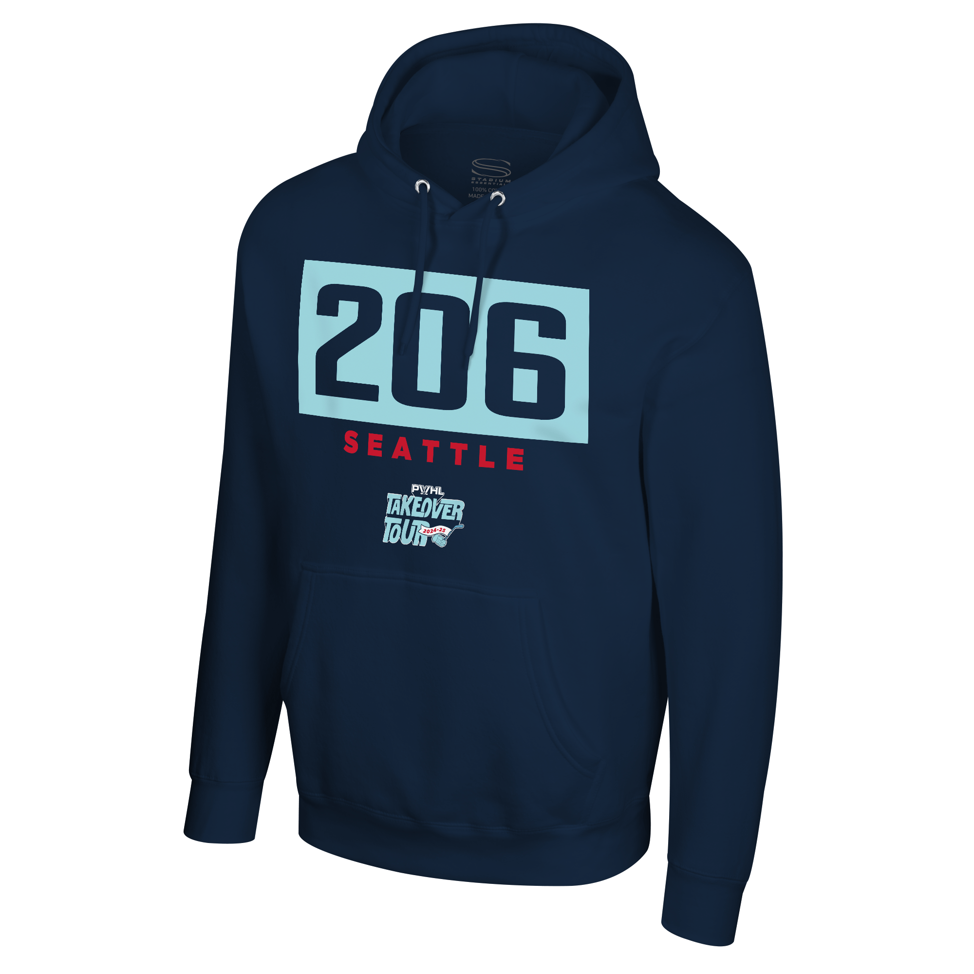 PWHL Adult Stadium Essentials Seattle Takeover Area Code Crossbar Hoodie - Hoodie in S