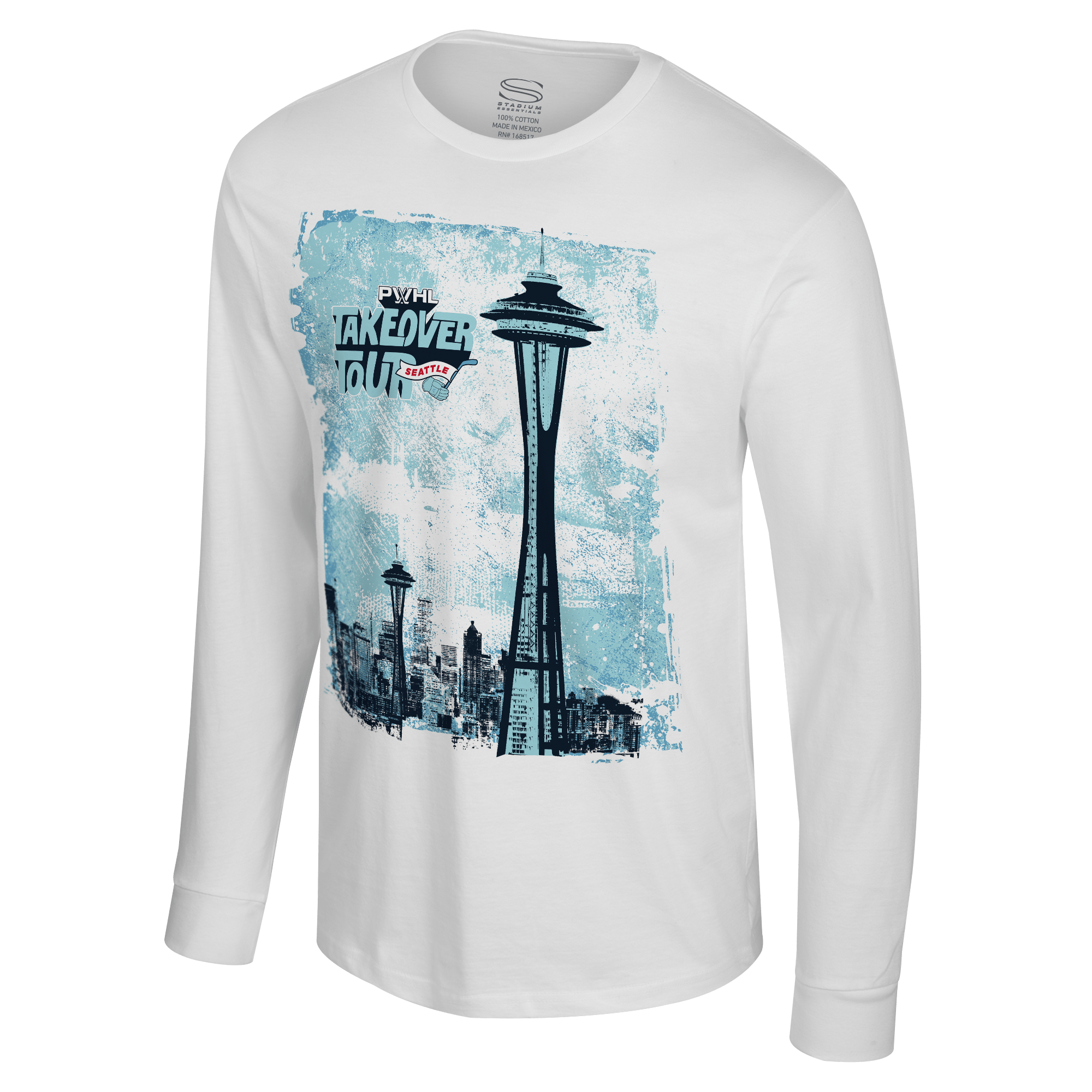 PWHL Adult Stadium Essentials Seattle Takeover City Photo Long Sleeve T-Shirt - Long Sleeve T-Shirt in S