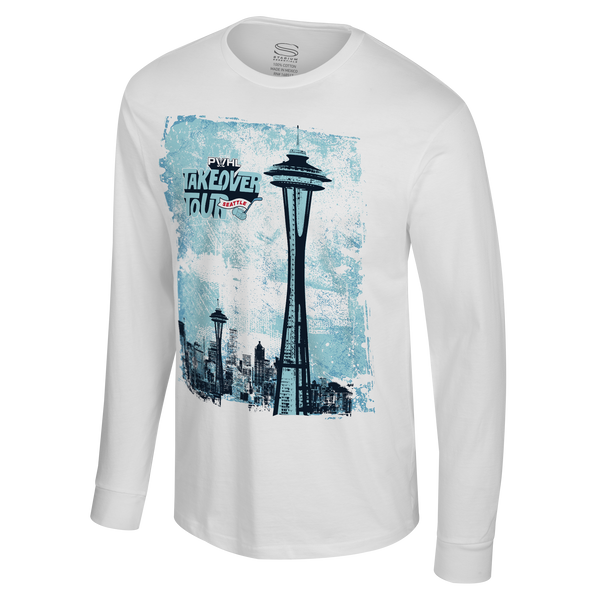 PWHL Adult Stadium Essentials Seattle Takeover City Photo Long Sleeve T-Shirt