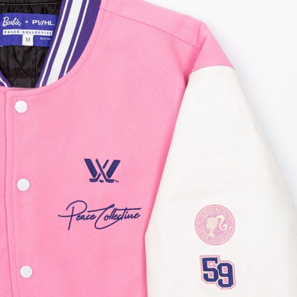 PWHL x Barbie by Peace Collective Adult Letterman Jacket