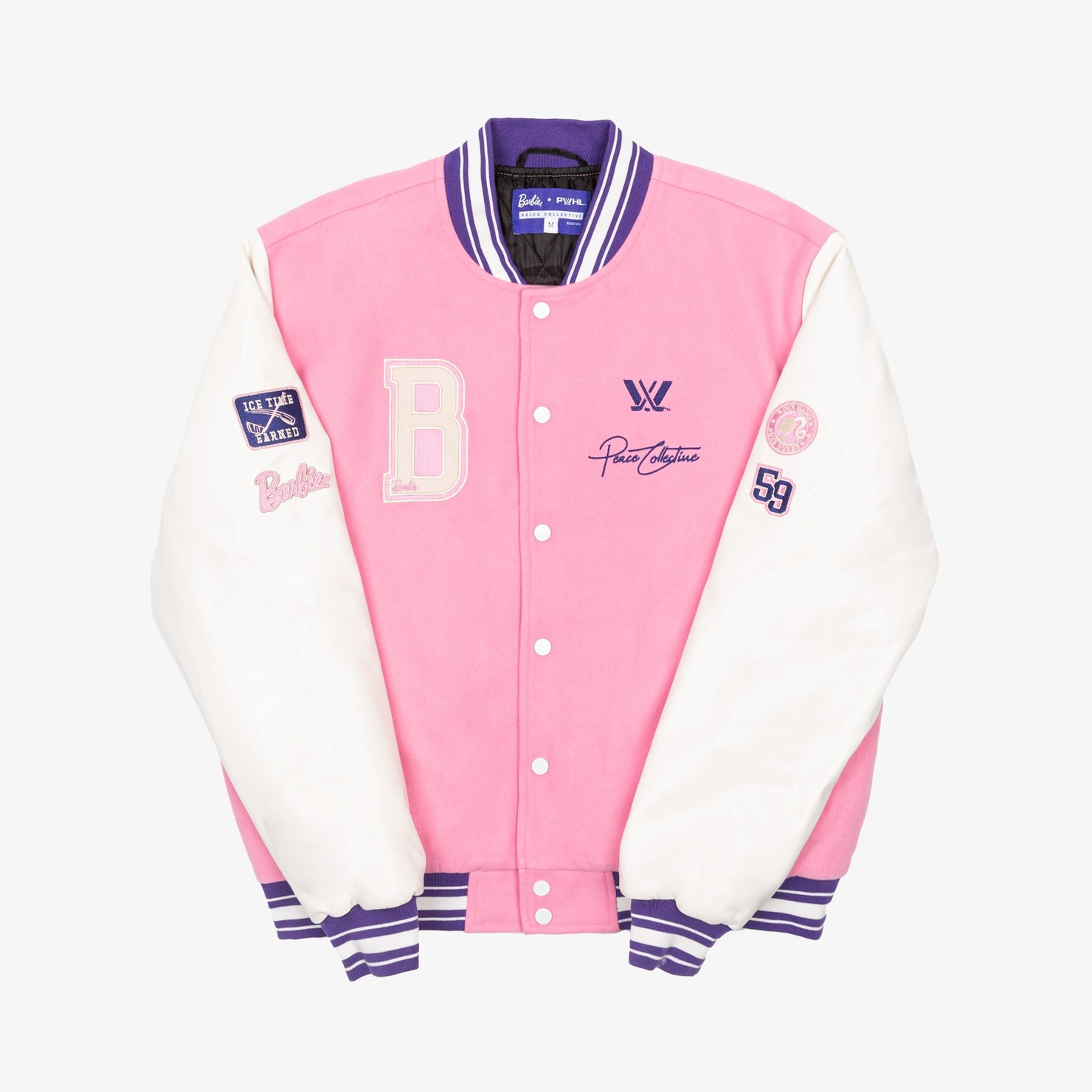 PWHL x Barbie by Peace Collective Adult Letterman Jacket