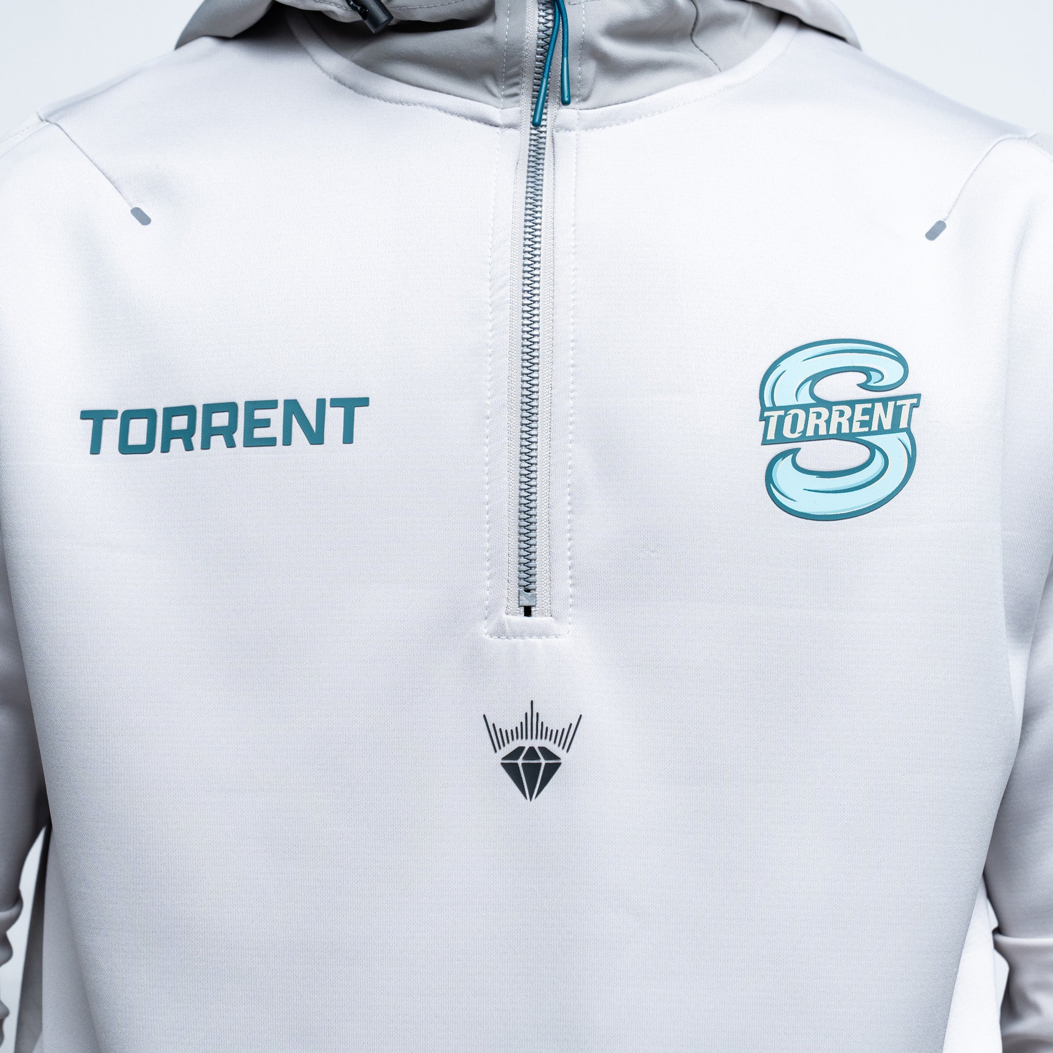 jacket with 'Torrent' branding on a light gray background
