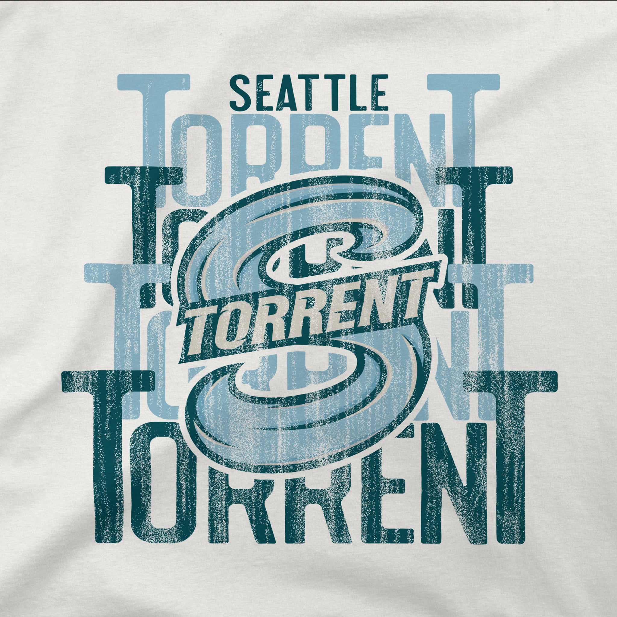 Graphic Seattle Torrent design on the Adult Seattle Torrent Stadium Essentials Dedication Crewneck Sweater