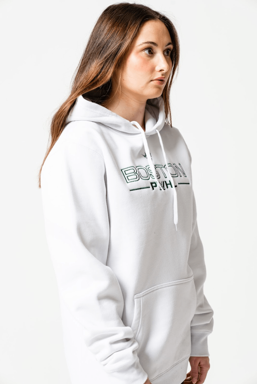 Boston Heavy Weight Boxed Jewelry Hoodie - Hoodie in White