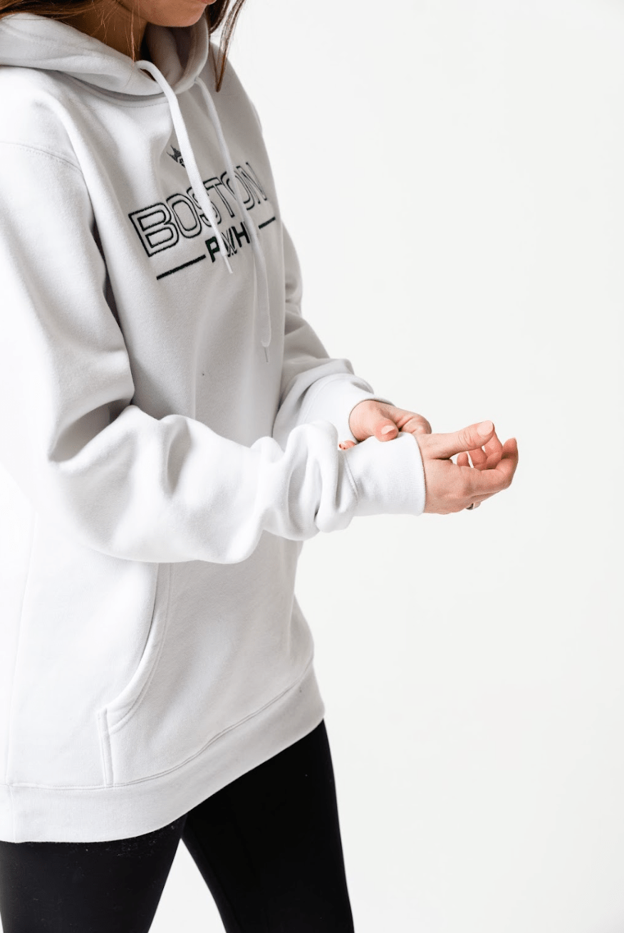 Boston Heavy Weight Boxed Jewelry Hoodie - Hoodie in White