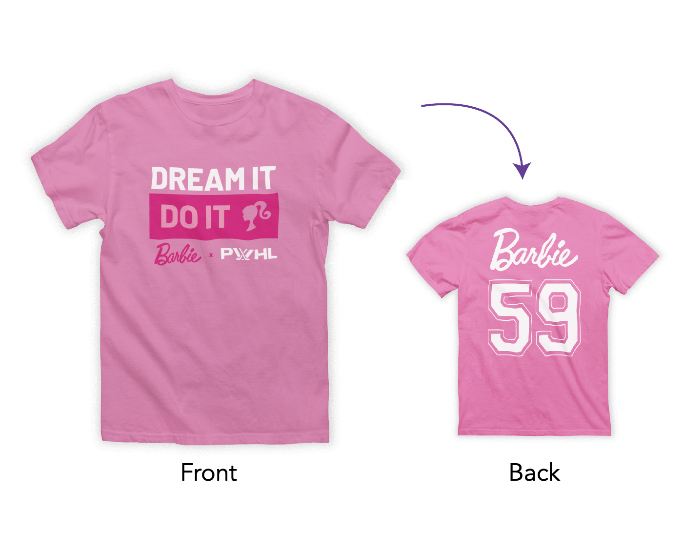PWHL x Barbie Youth Dream It, Do It T-Shirt - T-Shirt in Pink